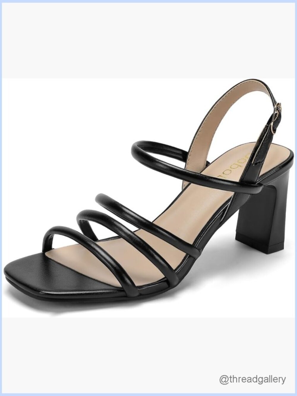 Women's Square Open Toe Strappy Block Heel Sandals Ankle Buckle Dressy Wedding